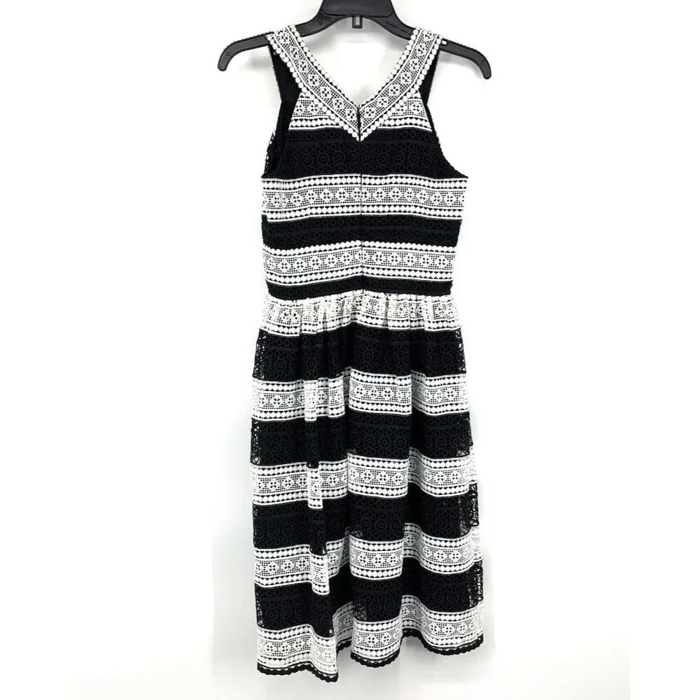 Kate Spade Dress Scenic Route Colorblock Lace Black V Neck NWT